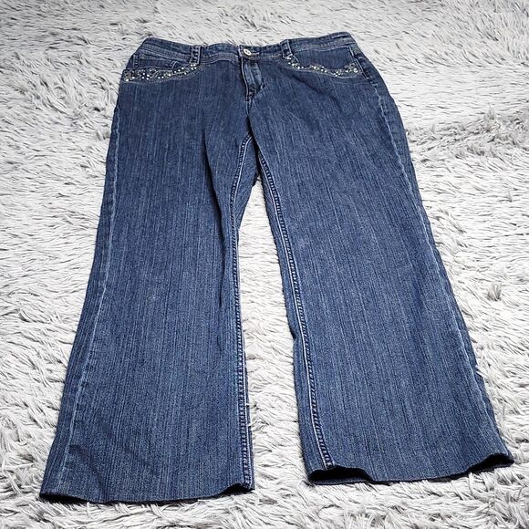 Chicos Platinum Sorvino RG Womens Jeans Chicos Size 1.5 Reg US 10 32x28 Straight - Picture 1 of 14